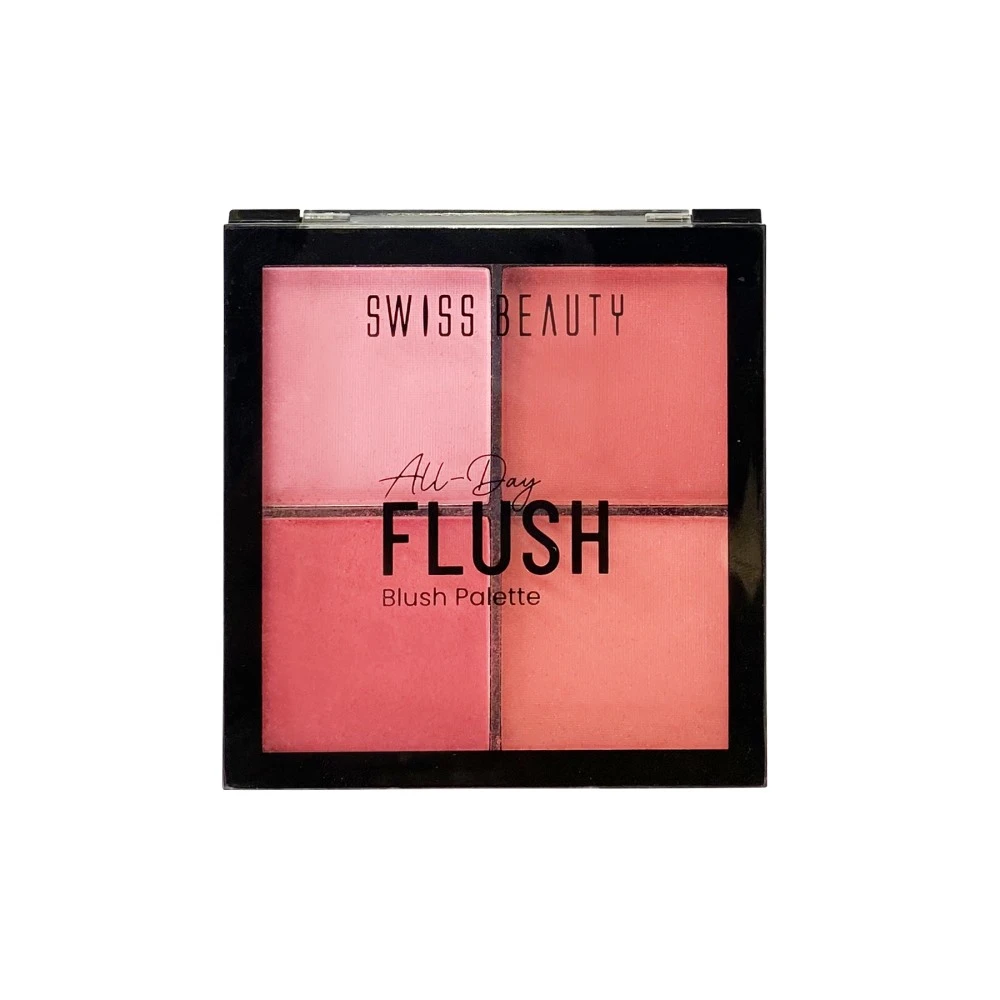 Swiss Beauty All-Day Flush Blush Palette Ultra Light Long Lasting With Vitamin E
