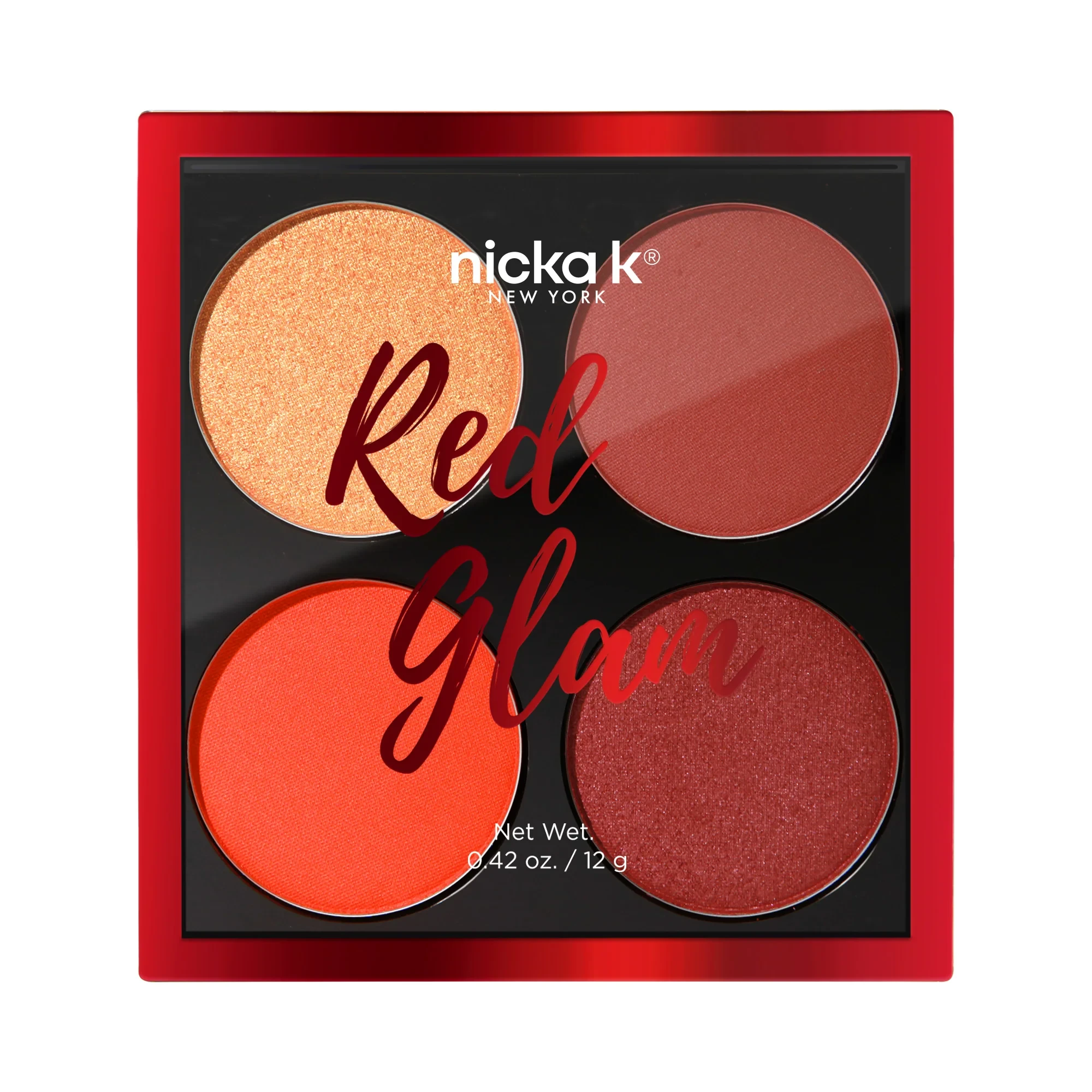 Nicka K Four Color Blush Palette Red Glam