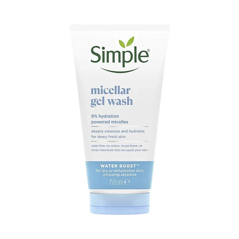 Simple Water Boost Micellar Gel Wash For Dry & Sensitive Skin 150ml