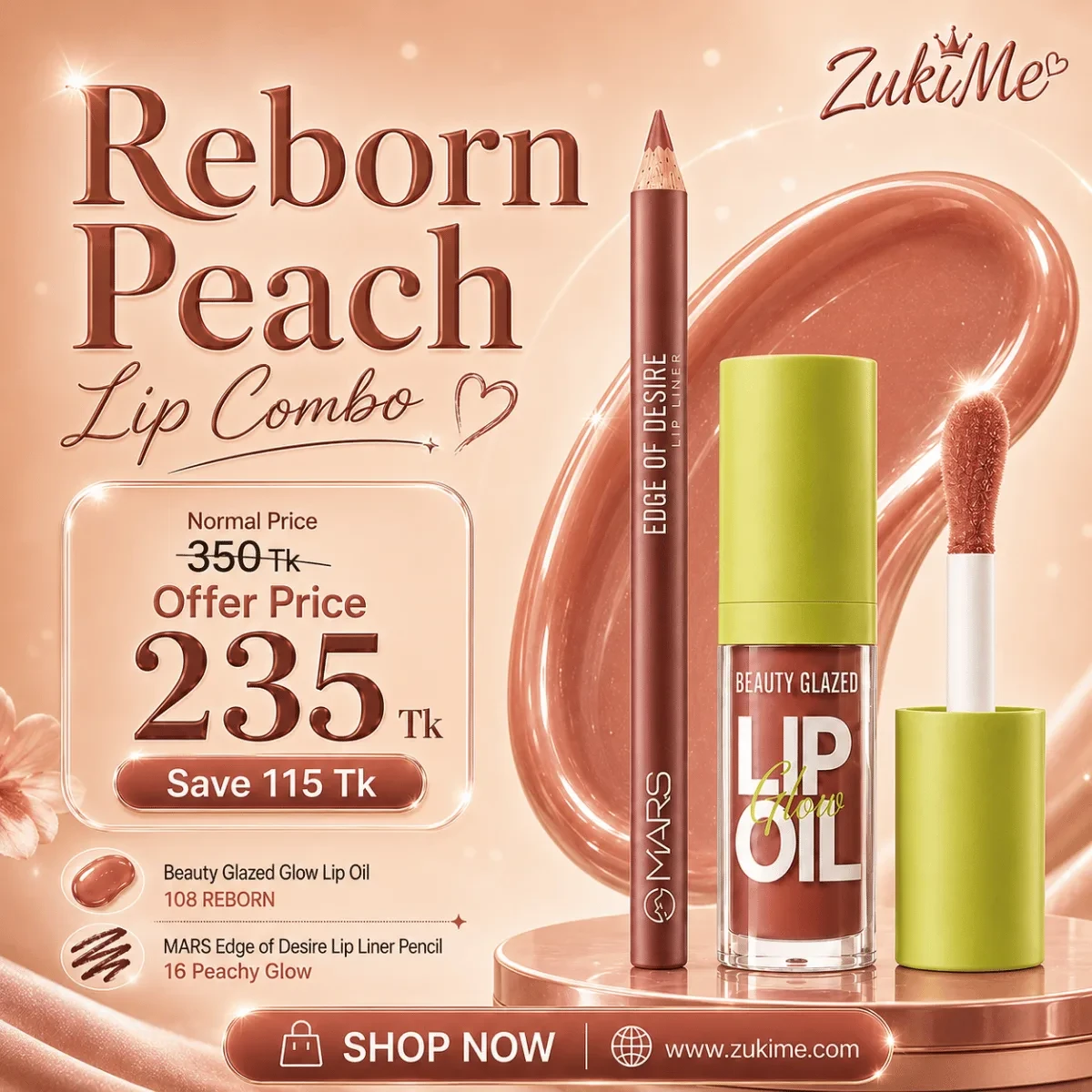 Reborn Peach Lip Combo